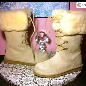 UGG Cream Fur-Lined Winter Boots
